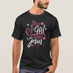 Camiseta Este Chica ama a Jesús Mujeres Cristianas Tee