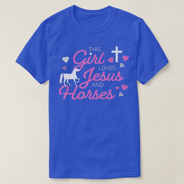 Camiseta Este Chica Ama A Jesús Y A Los Caballos (Diseño del anverso)