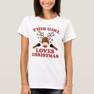Camiseta Este Chica ama a los Navidades