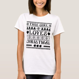Camiseta Este Chica ama a los Navidades