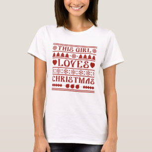 Camiseta Este Chica ama a los Navidades