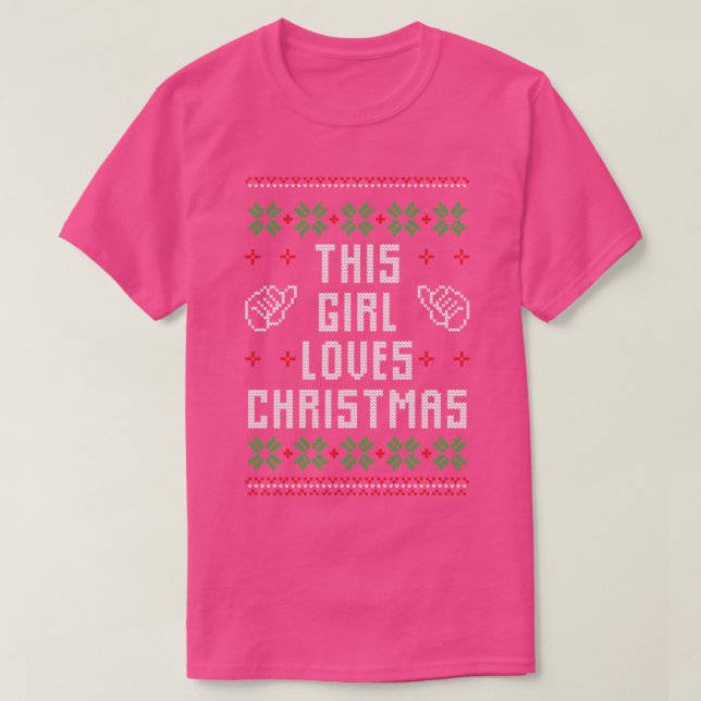 Camiseta Este Chica ama a los Navidades Navidades feos Swea (Diseño del anverso)