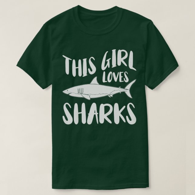 Camiseta Este Chica ama a los tiburones por su biología mar (Diseño del anverso)