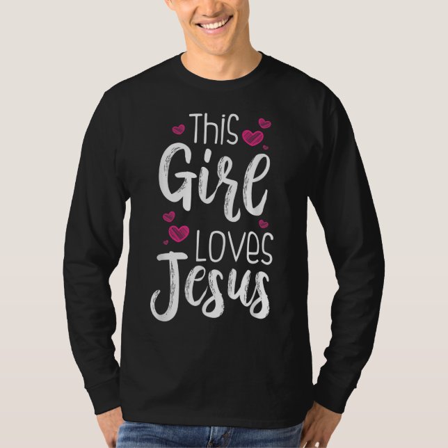 Camiseta Este Chica ama el regalo de Jesús para el niño cri (Anverso)