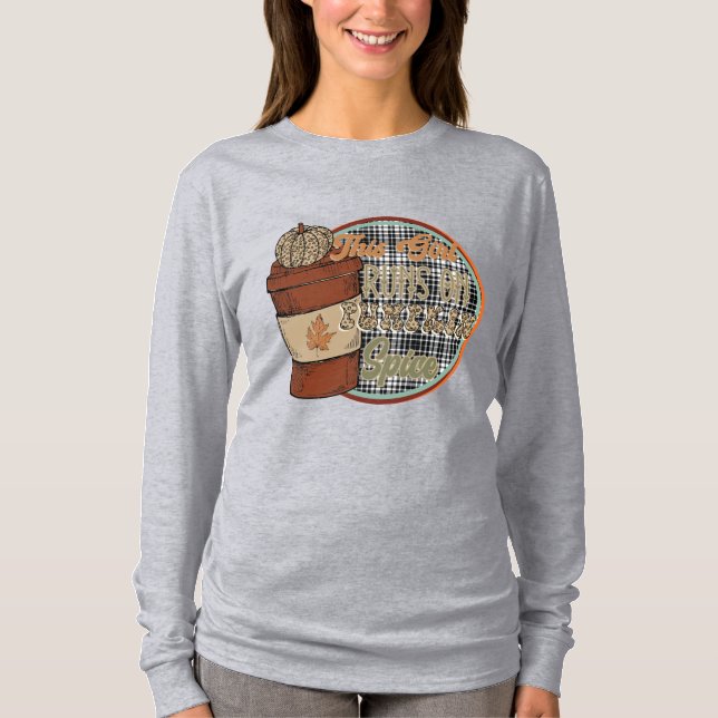 Camiseta Este Chica corre con la especia de calabaza (Anverso)