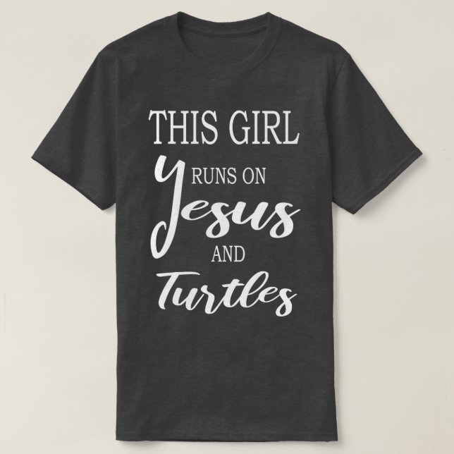 Camiseta Este Chica Corre Sobre Jesús En Tortugas (Diseño del anverso)