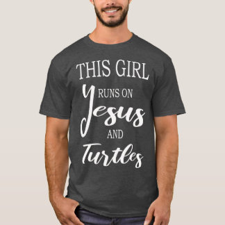 Camiseta Este Chica Corre Sobre Jesús En Tortugas