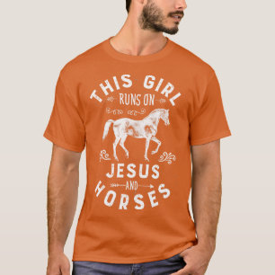 Camiseta Este Chica Corre Sobre Jesús Y Caballos De Caballo