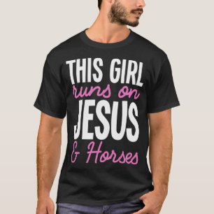 Camiseta Este Chica Corre Sobre Jesús Y El Chica De Caballo