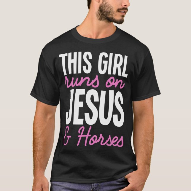 Camiseta Este Chica Corre Sobre Jesús Y El Chica De Caballo (Anverso)