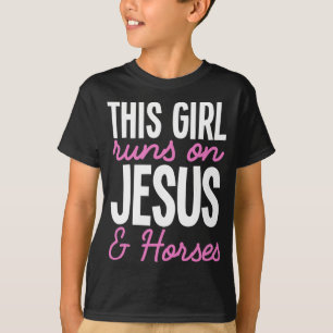 Camiseta Este Chica Corre Sobre Jesús Y El Chica De Caballo