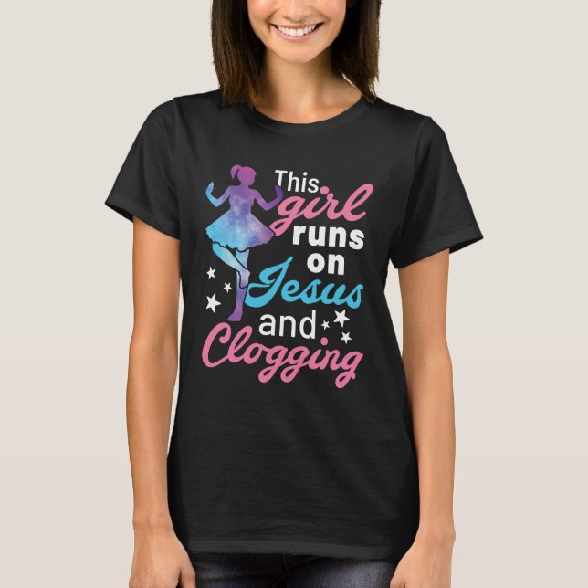 Camiseta Este Chica corre sobre Jesús y el cierre (Anverso)