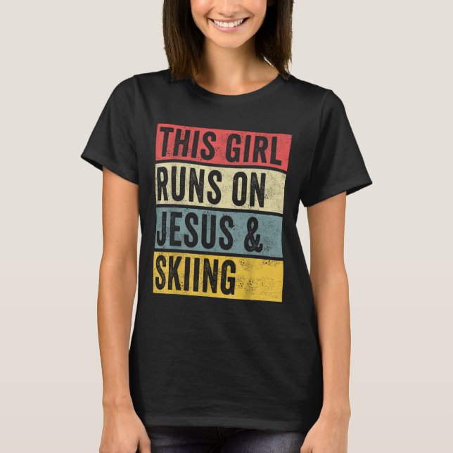 Camiseta Este Chica Corre Sobre Jesús Y Esquiador De Nieve (Anverso)