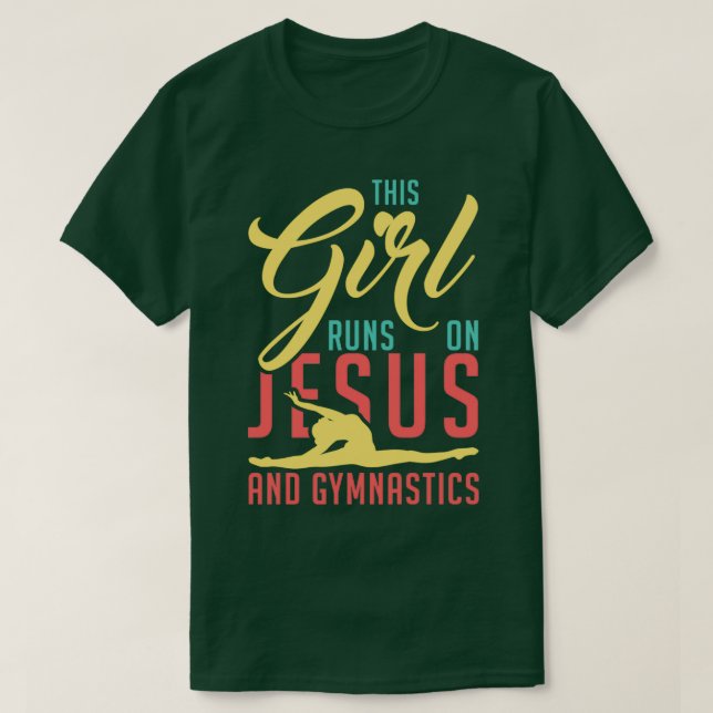 Camiseta Este Chica Corre Sobre Jesús Y Gimnasia Gimnasta M (Diseño del anverso)
