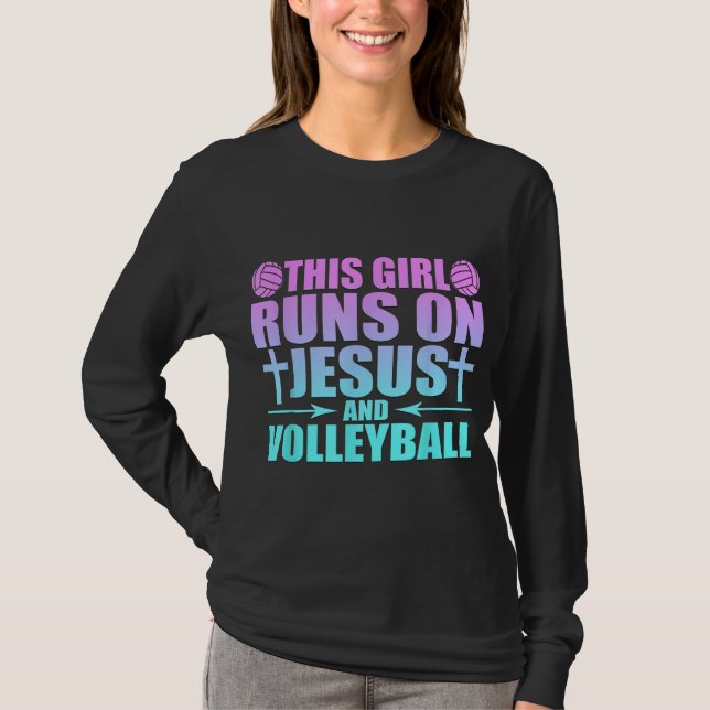 Camiseta Este Chica Corre Sobre Jesús Y La Novedad De Volei (Anverso)