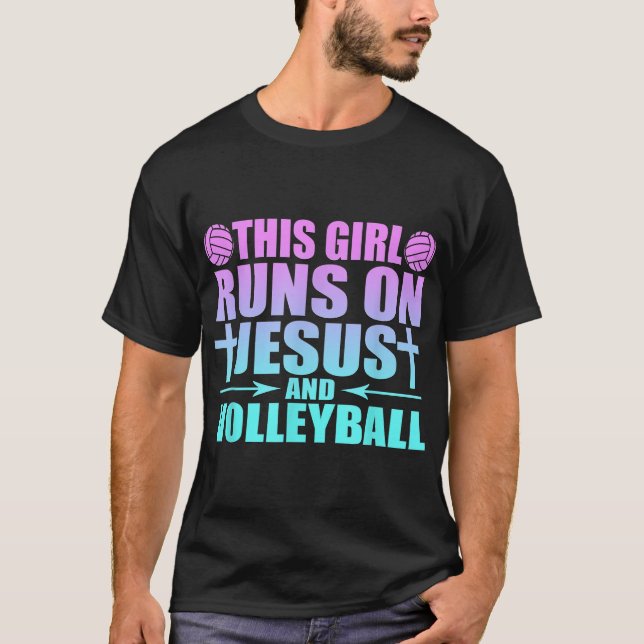 Camiseta Este Chica Corre Sobre Jesús Y La Novedad De Volei (Anverso)