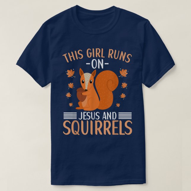 Camiseta Este Chica Corre Sobre Jesús Y Las Ardillas Cute a (Diseño del anverso)