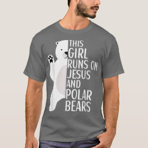 Camiseta Este Chica Corre Sobre Jesús Y Osos Polares Polare