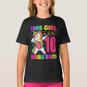 Camiseta Este Chica es ahora 10 dígitos dobles 10 cumpleaño