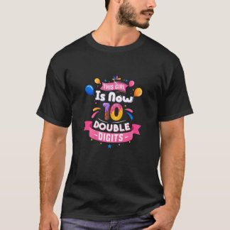 Camiseta Este Chica Es Ahora 10 Dígitos Dobles Cumpleaños