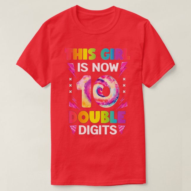 Camiseta Este Chica es ahora 10 dígitos dobles de tinta 10. (Diseño del anverso)