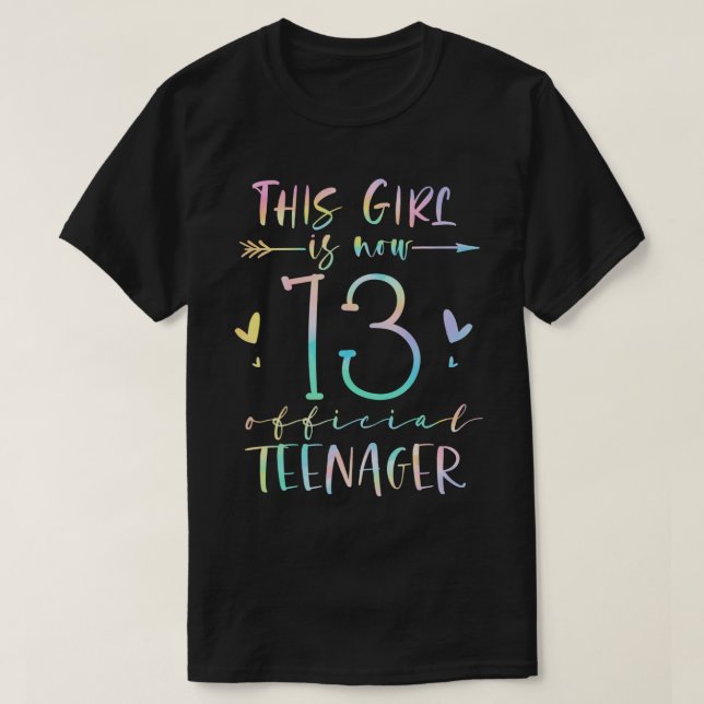 Camiseta Este Chica es ahora 13 adolescentes oficiales 13º  (Diseño del anverso)
