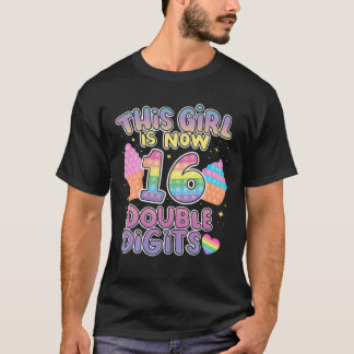 Camiseta Este Chica Es Ahora 16 Dígitos Dobles 16º Cumpleañ