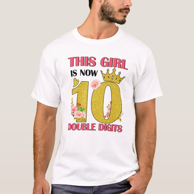 Camiseta Este Chica Es Ahora Un Regalo De 10 Dígitos Dobles (Anverso)