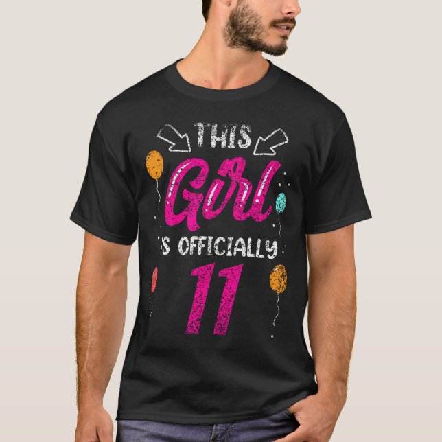 Camiseta Este Chica Es Oficialmente Chicas De 11 Años Bir (Anverso)