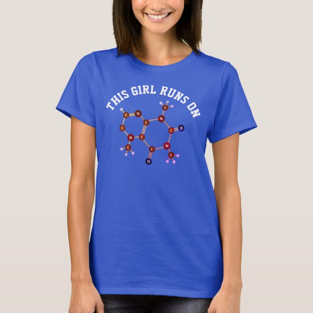 Camiseta Este Chica Funciona - Caffeine Molecular Structure (Anverso)