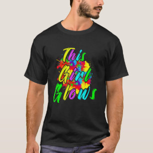 Camiseta Este Chica Glows Paint Splatter Efecto Retro 80's