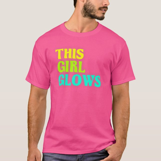 Camiseta Este Chica luce Fiesta retro neón de 80 (Anverso)