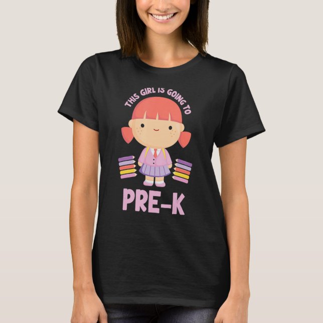 Camiseta Este Chica Va A Prestar Un Pk Cute Pre-Kindergart (Anverso)