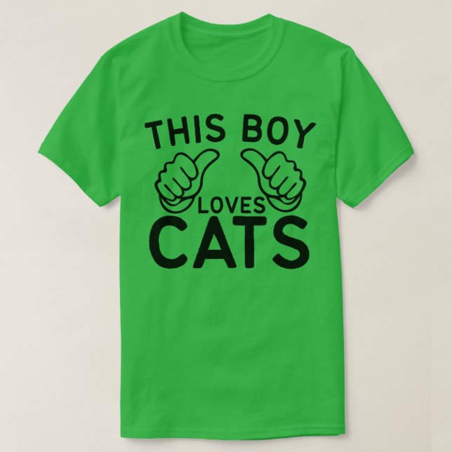 Camiseta Este chico ama al gato1 (Diseño del anverso)