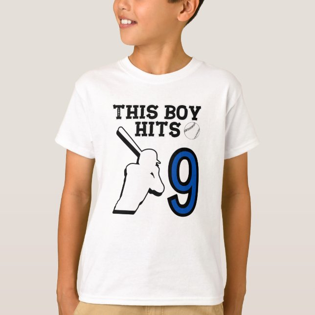 Camiseta Este chico cumple 9 años - béisbol 9 años (Anverso)