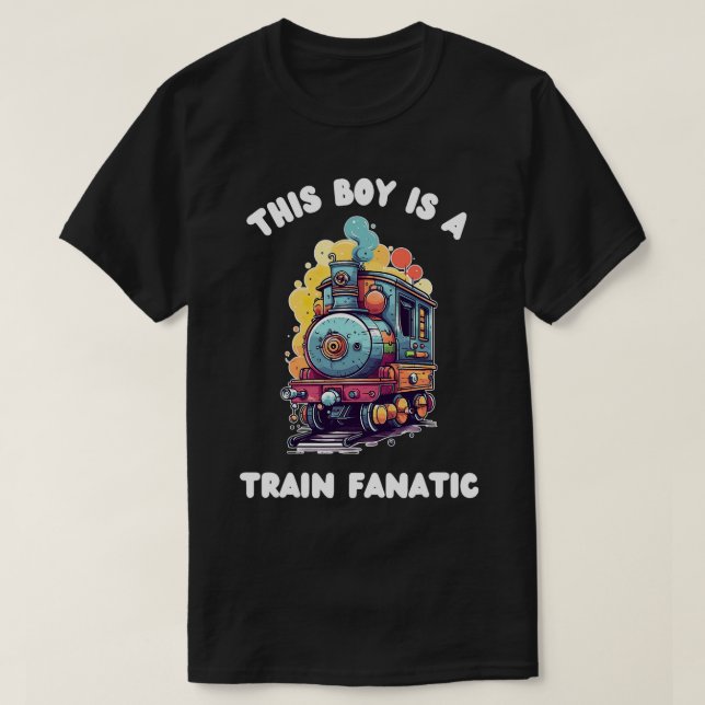 Camiseta Este chico es fanático del tren (Diseño del anverso)