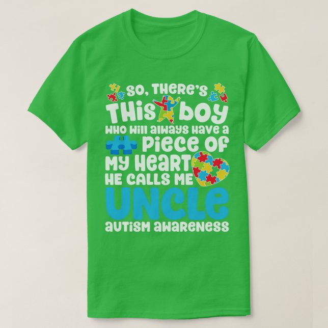 Camiseta Este Chico Que Él Me Llama Tía De Autismo (Diseño del anverso)