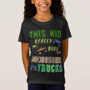 Camiseta Este chico realmente cavó camiones de Monstruo