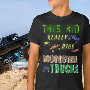 Camiseta Este chico realmente cavó camiones de Monstruo