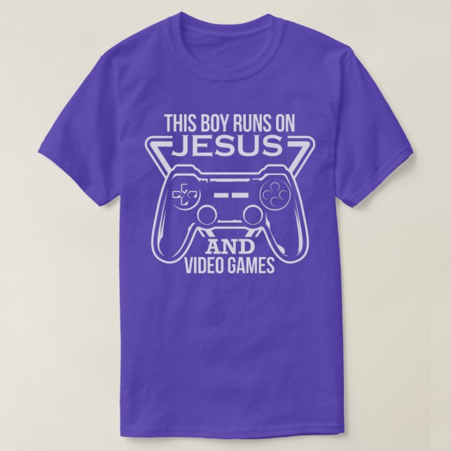 Camiseta Este chico se enfrenta a Jesús y a los videojuegos (Diseño del anverso)