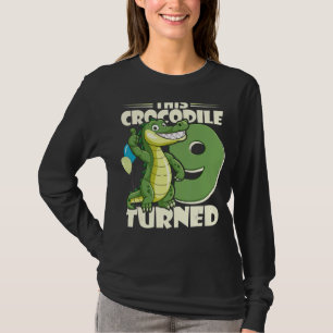 Camiseta Este cocodrilo cumplió 9 años Noveno cumpleaños Al