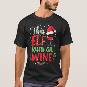 Camiseta Este Elfo Funciona Con Vino Mujeres Hombres Divert