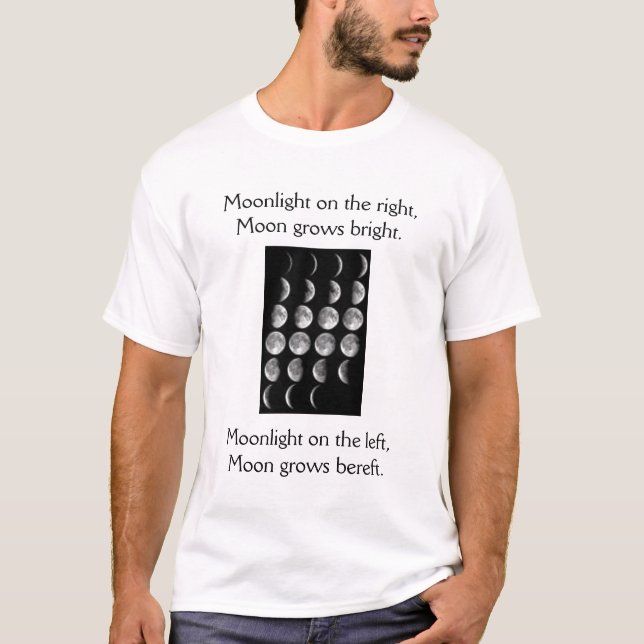 Camiseta esté en la luna las fases, claro de luna a la (Anverso)