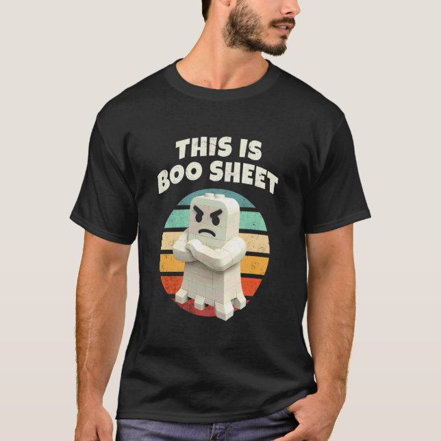 Camiseta Este es Boo Sheet Ghost, Retro, Bloque de Construc (Anverso)