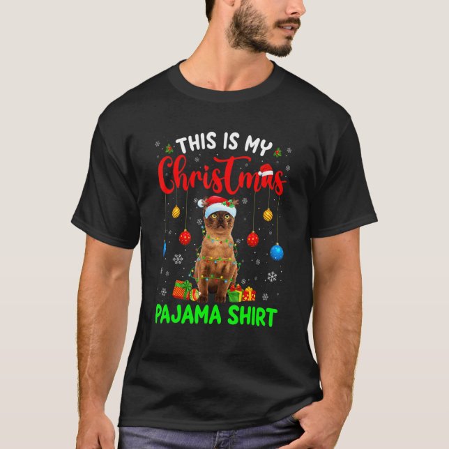 Camiseta Este es el árbol de navidad de gato birmano de Paj (Anverso)