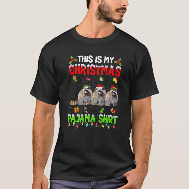 Camiseta Este Es El Escuadrón De Raccones Pajama Xmas De Mi (Anverso)