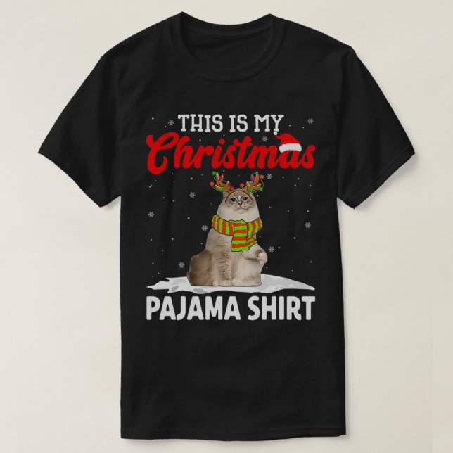 Camiseta Este Es El Gato De Mis Navidades Pajama Ragdoll (Diseño del anverso)