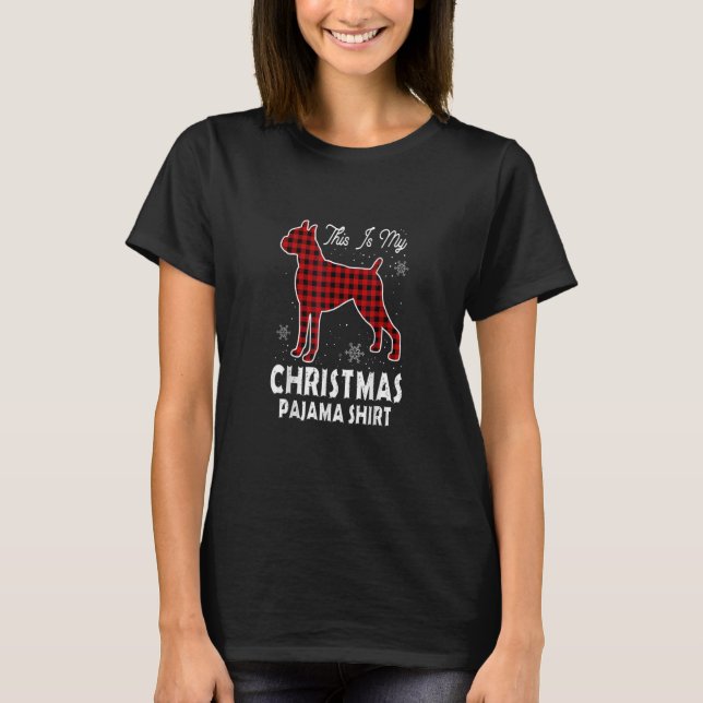 Camiseta Este es el perro boxeador de pajama de mis navidad (Anverso)