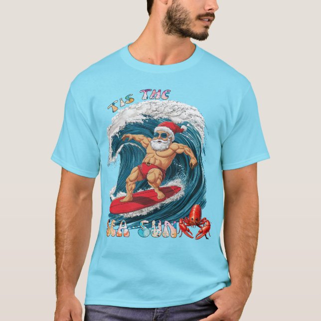 Camiseta Este es el Sea-Sun - Surfing Santa (Anverso)