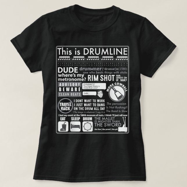 Camiseta Este Es El Tambor - Divertidos De La Línea De Tamb (Diseño del anverso)